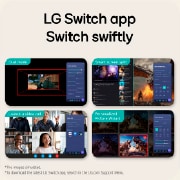 Imagen de descripción general de las funciones que muestra la interfaz de un monitor para juegos con ajuste de pantalla en Modo Dual, División de Pantalla Inteligente para diseños multitarea, lanzamiento de videollamadas con un clic y un Asistente de Imagen Personalizado para configuraciones de pantalla personalizadas.